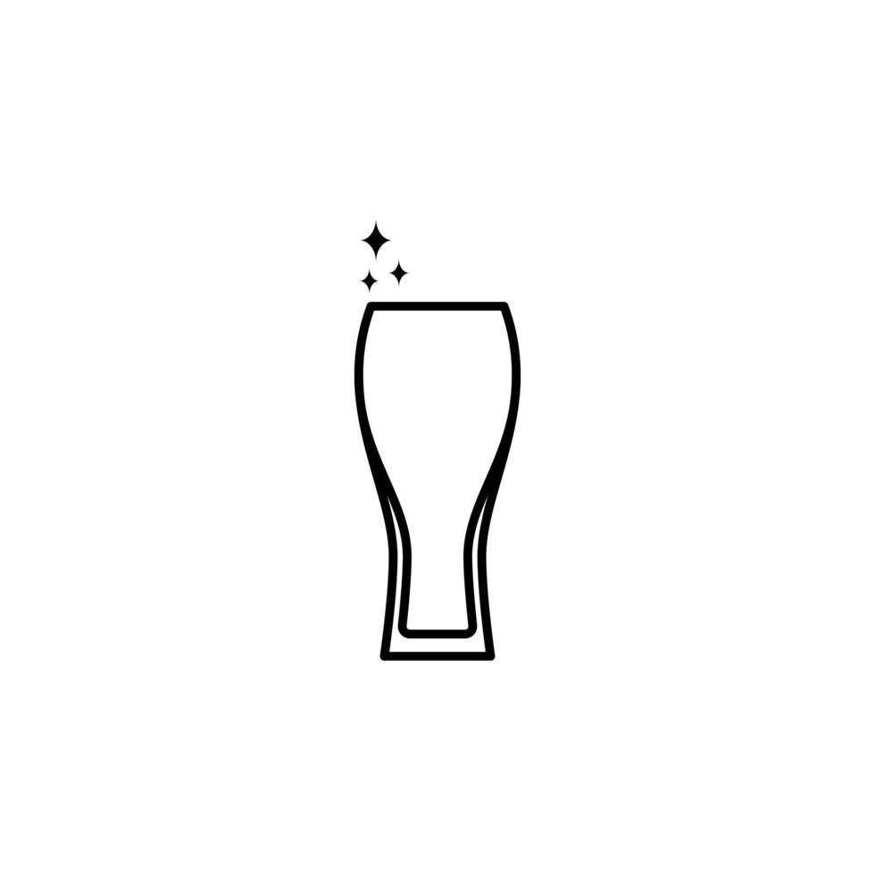 brillante icono de vidrio wiezenbier sobre fondo blanco. simple, línea, silueta y estilo limpio. en blanco y negro. adecuado para símbolo, signo, icono o logotipo vector