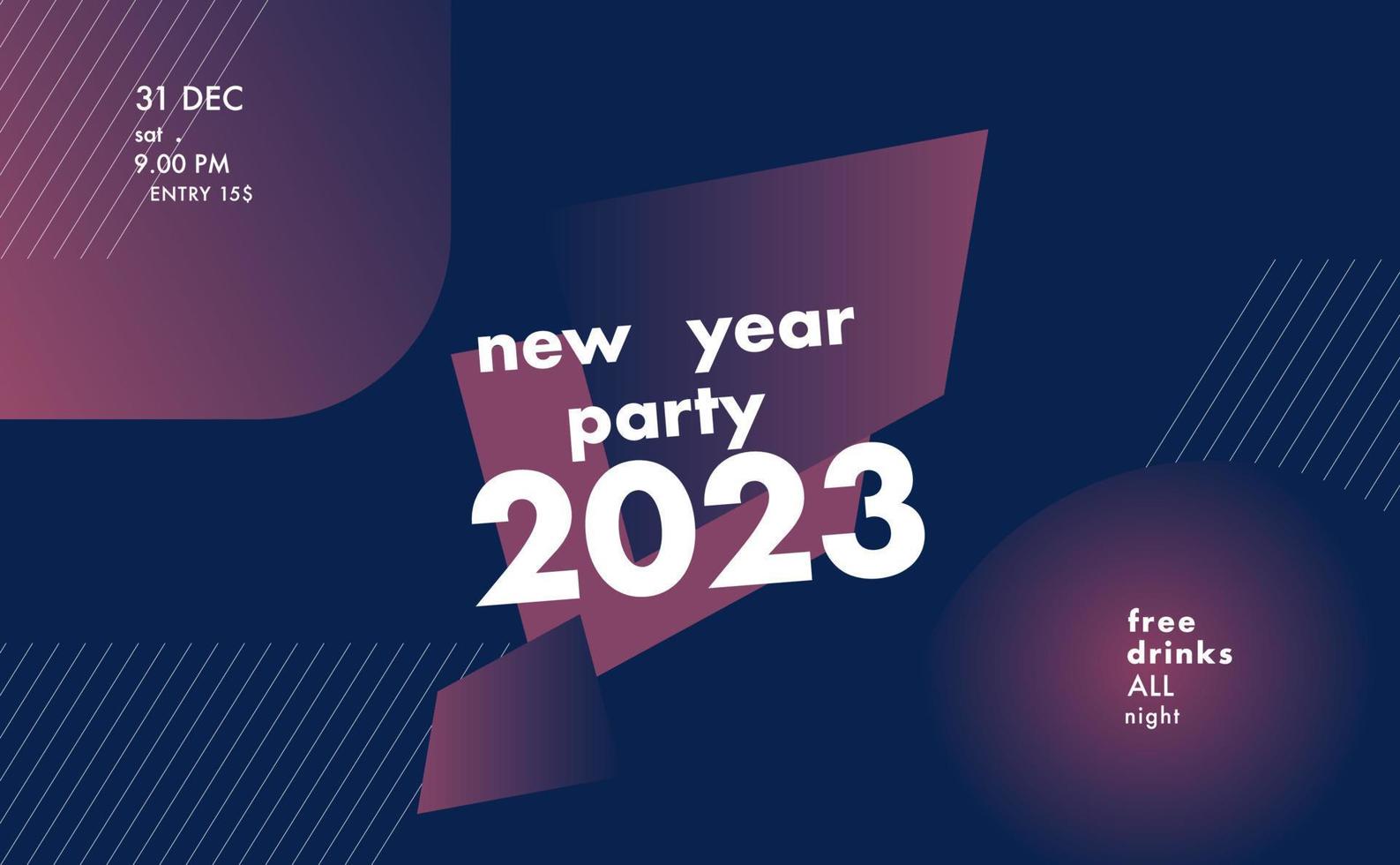 abstract new year party banner 2023 happy new year elements vector