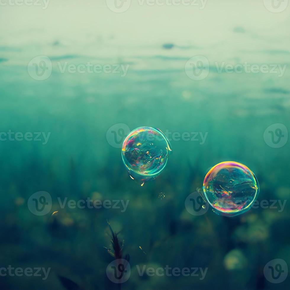 Air bubbles in the water art background photo