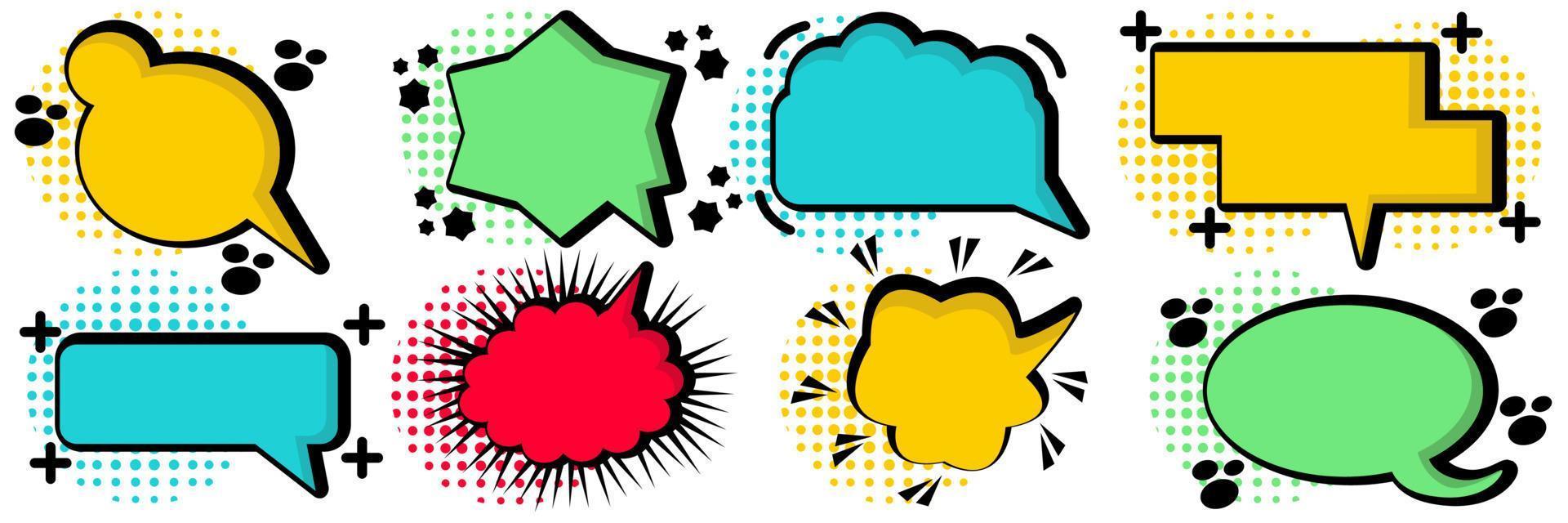 The usual set of speech bubbles for comics Doodle set elements Vector illustration