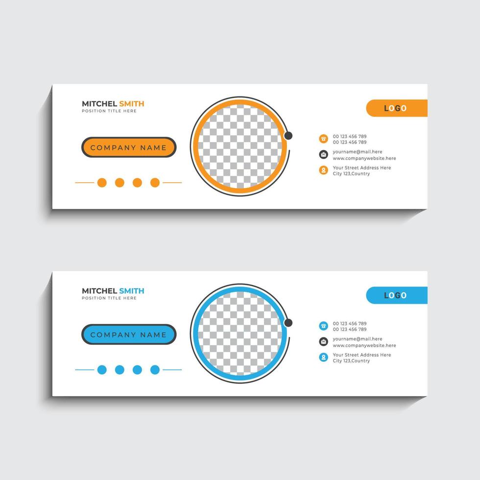 Creative best email signature design template or professional facebook cover design template vector