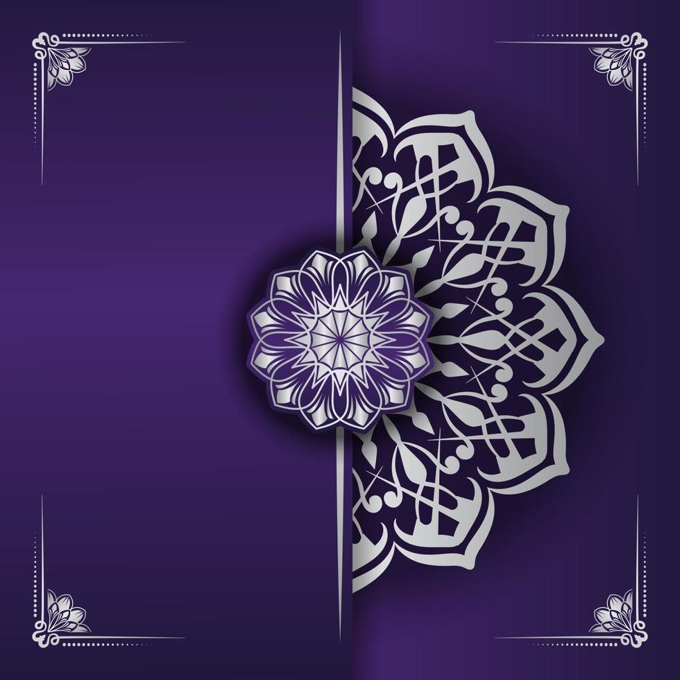 purple luxury background  with white mandala vector