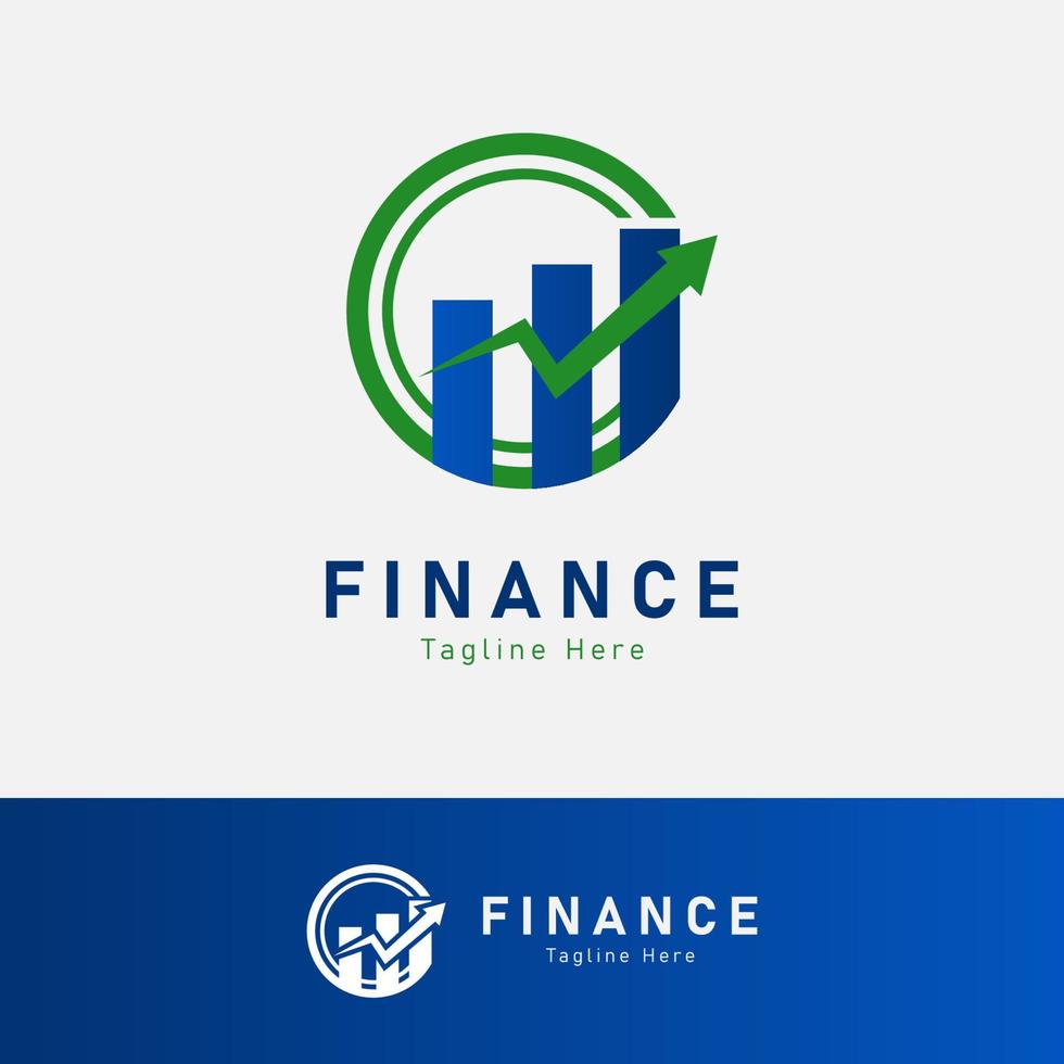 Finance diagram and arrow logo vector