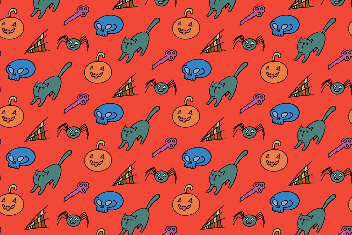 Cute halloween seamless pattern, cartoon, background, simple, art vector