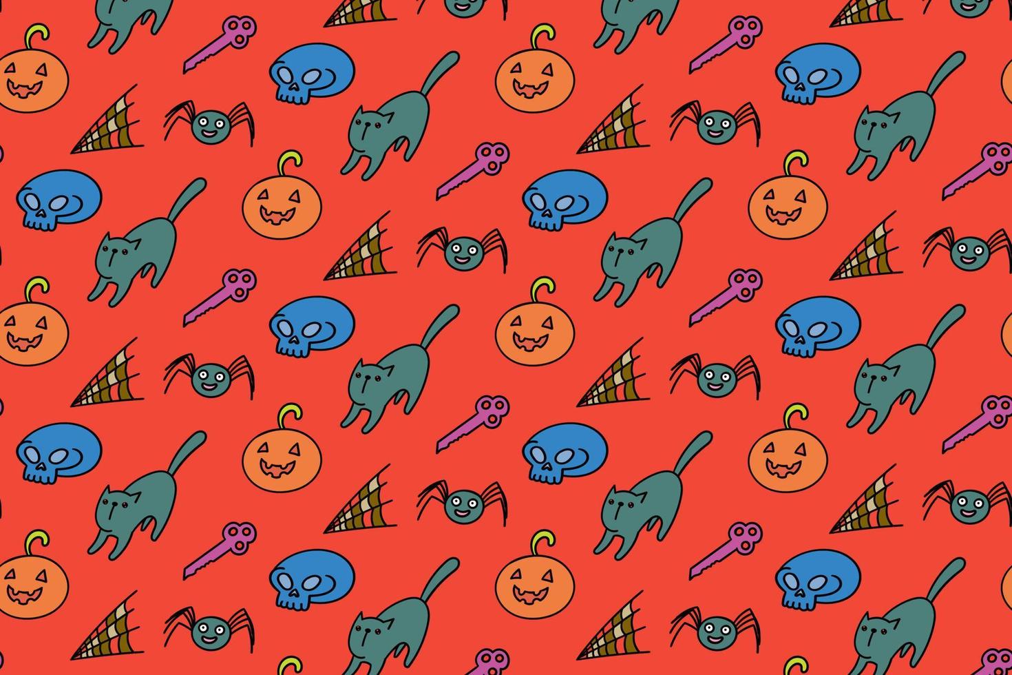 Cute halloween seamless pattern, cartoon, background, simple, art vector