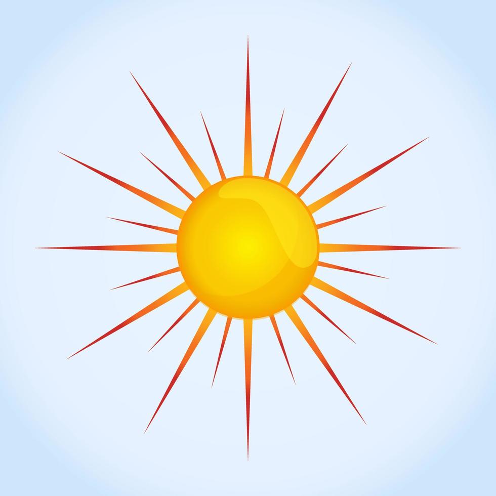 sol vector aislado verano icono diseño. símbolo de sol amarillo vector abstracto