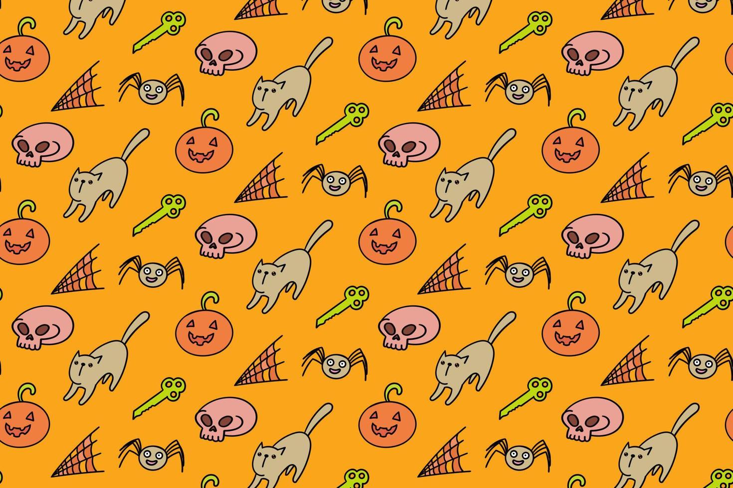 Cute halloween seamless pattern, cartoon, background, simple, art vector