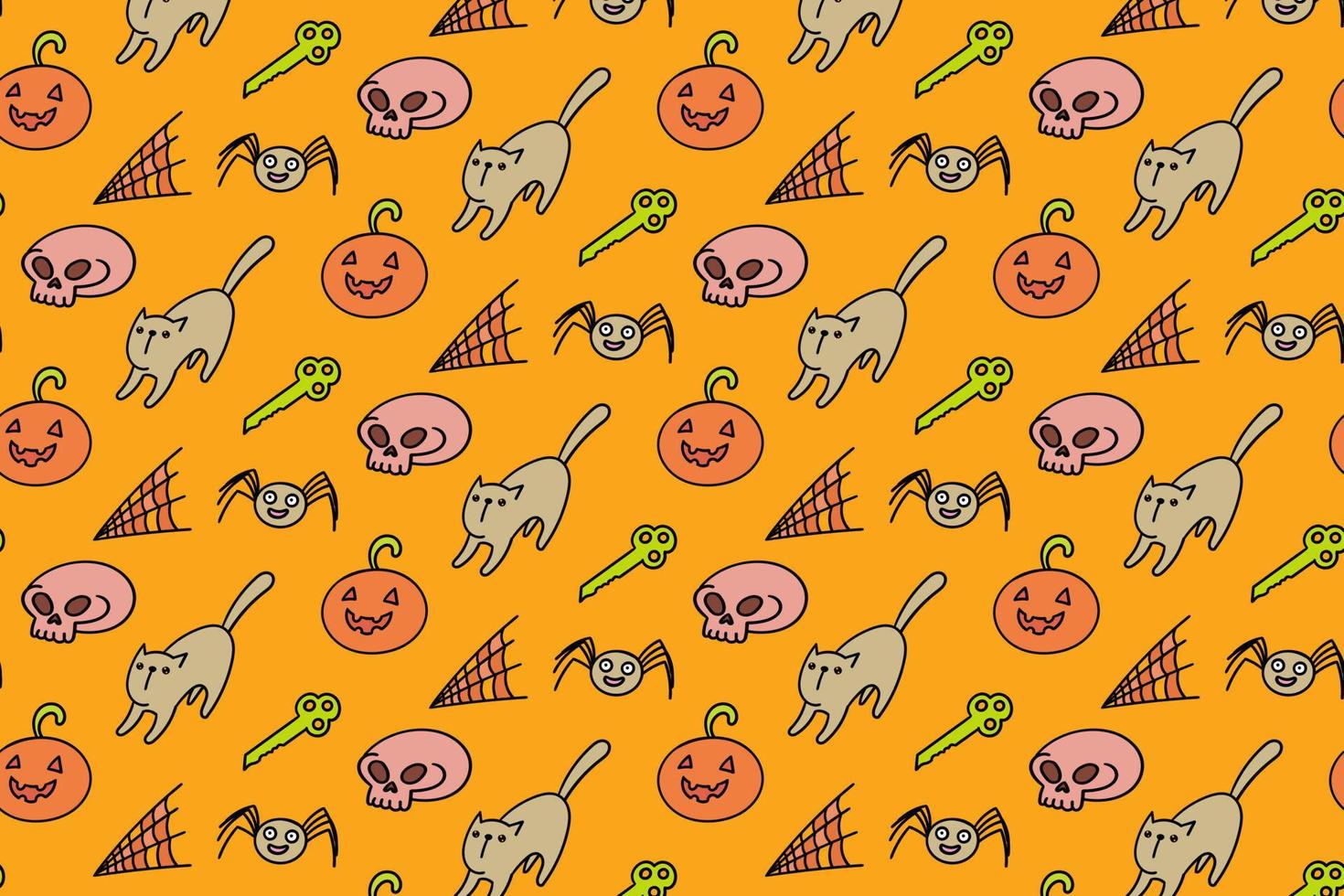 Cute halloween seamless pattern, cartoon, background, simple, art vector