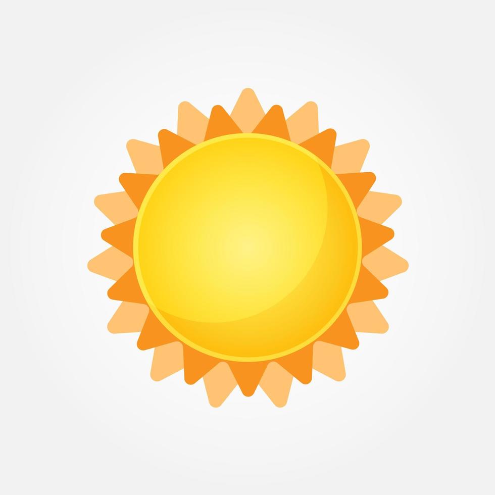 Sun Vector isolated summer icon design. Abstract Vector yellow sun symbol