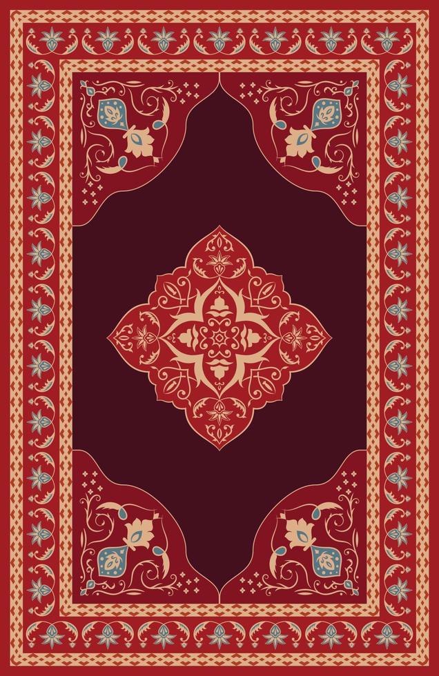 Persian turkish damask pattern rug carpet vector