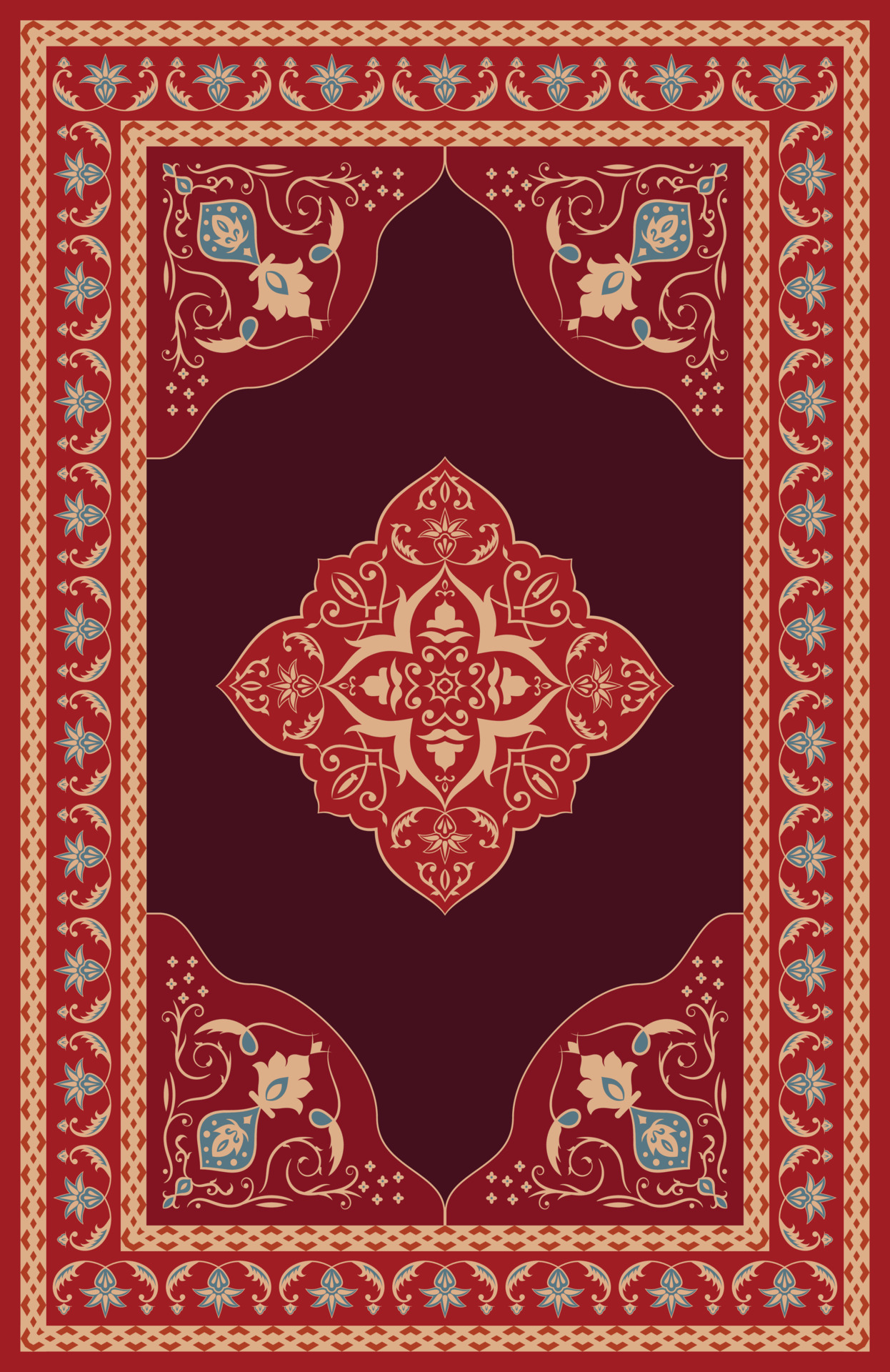 Persian turkish damask pattern rug carpet 12005067 Vector Art at Vecteezy