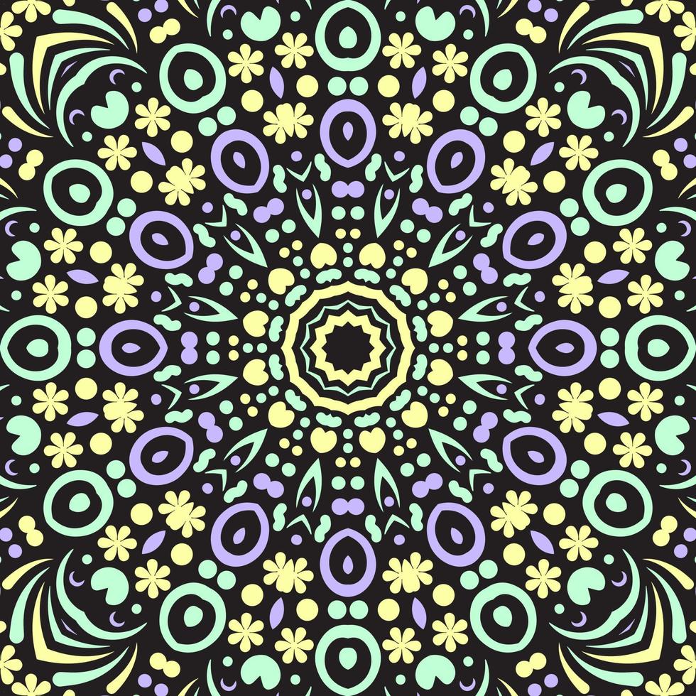 Seamless floral mandala block pattern.Colorful ornamental design.Luxurious seamless pattern for tiles, fabric,cloth.Oriental wallpaper. vector