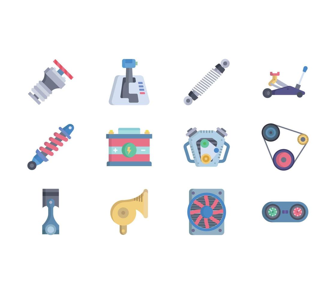 Cat equipment and Mechanical Parts set vector