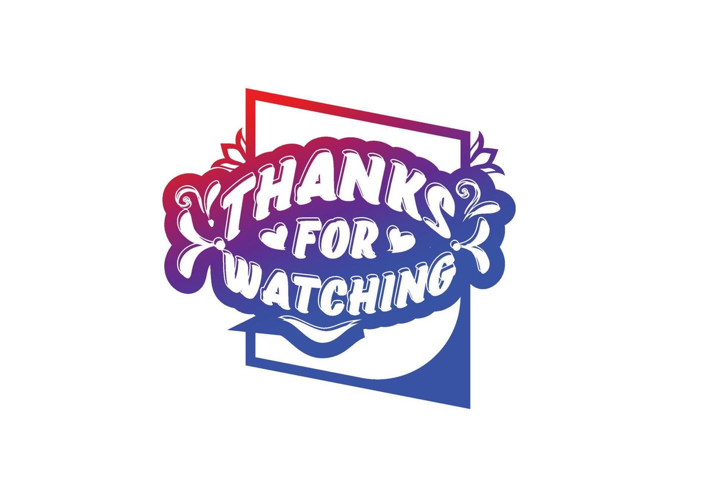 Thanks for watching  typography logo and sticker design vector