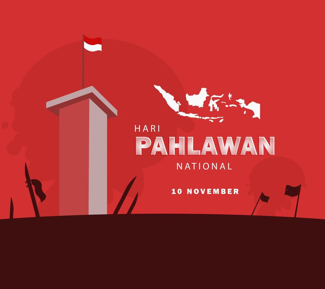 INDONESIA NATIONAL HEROES DAY BANNER, HEROES DAY vector