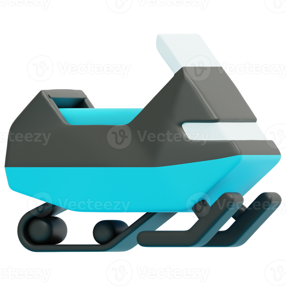 snowmobile 3d render icon illustration png