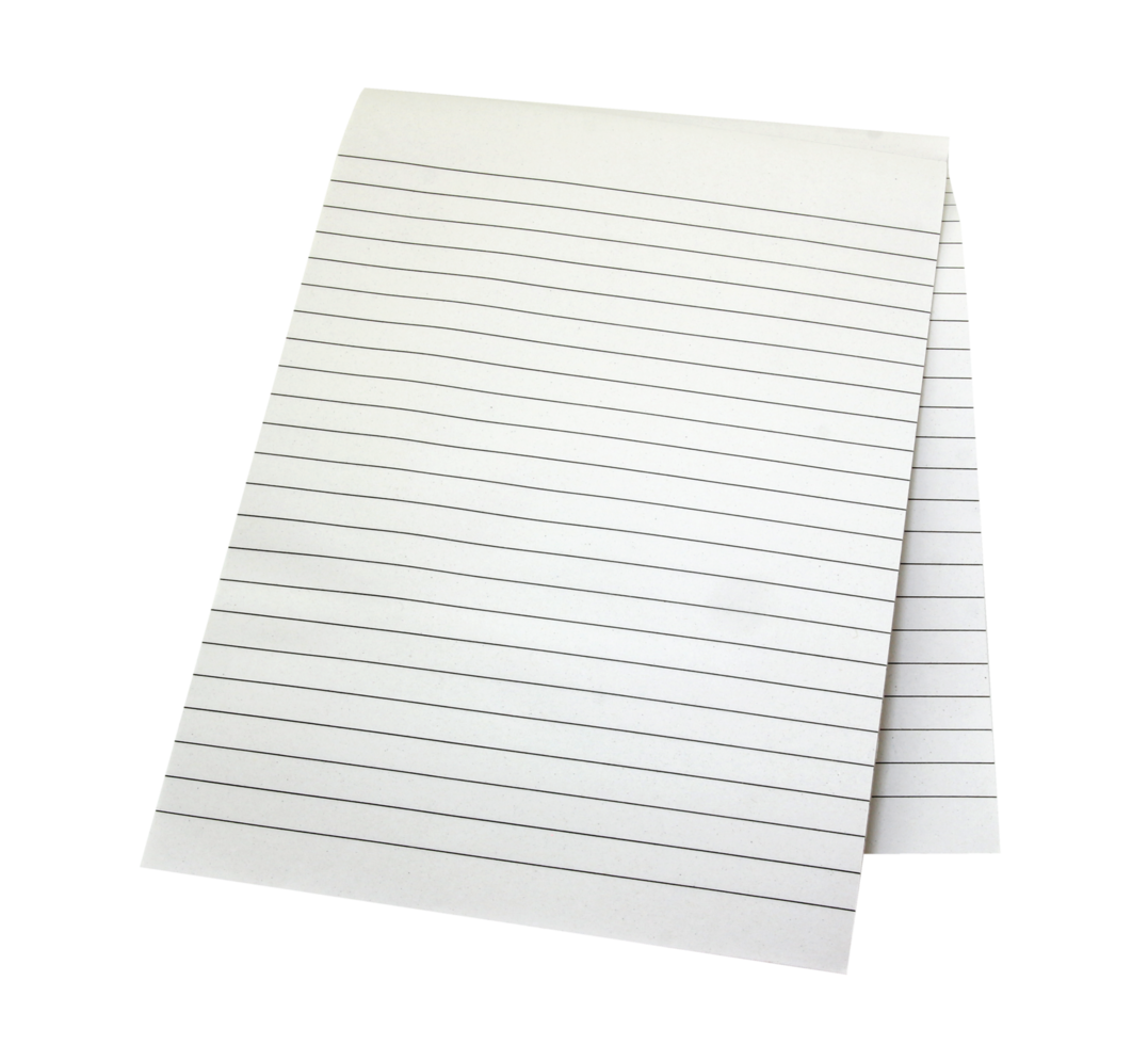 caderno de folha de papel com linha no arquivo png de fundo transparente