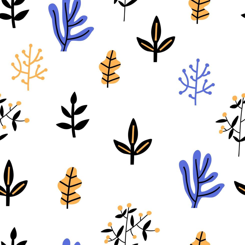 pattern with flowers drawn in flat style. vector illustration. design for fabric, paper, etc.