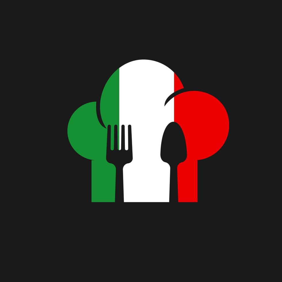 italian restaurant art badge design icon template vector