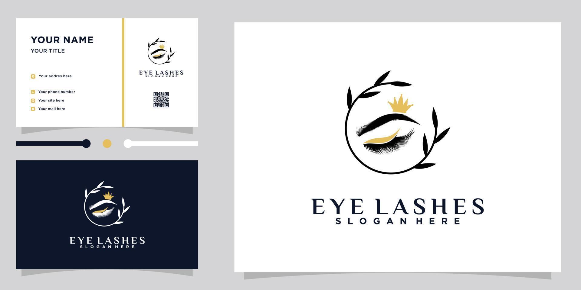 eyelash logo design with style and creative concept vector