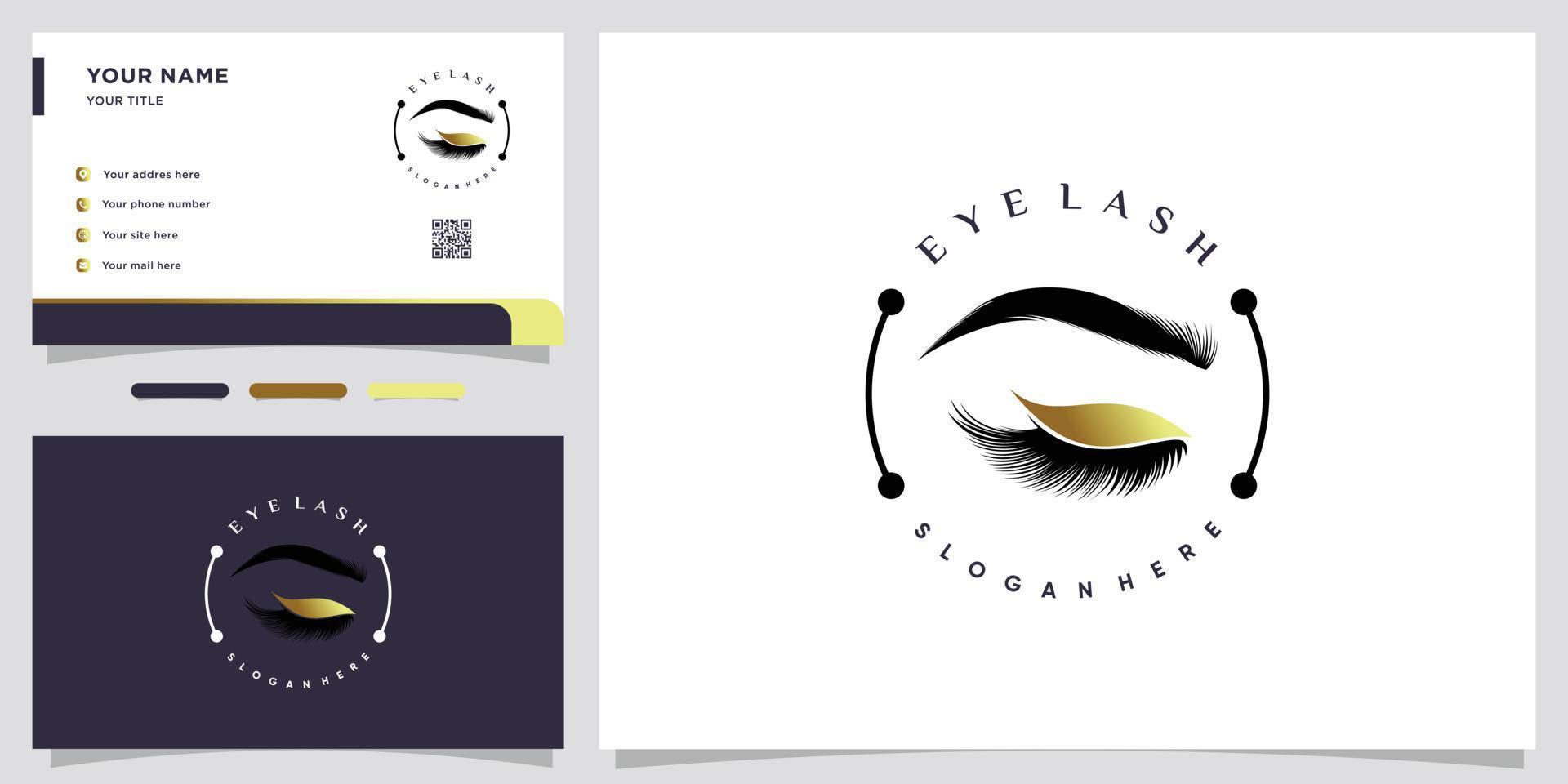 eyelash logo design with style and creative concept vector