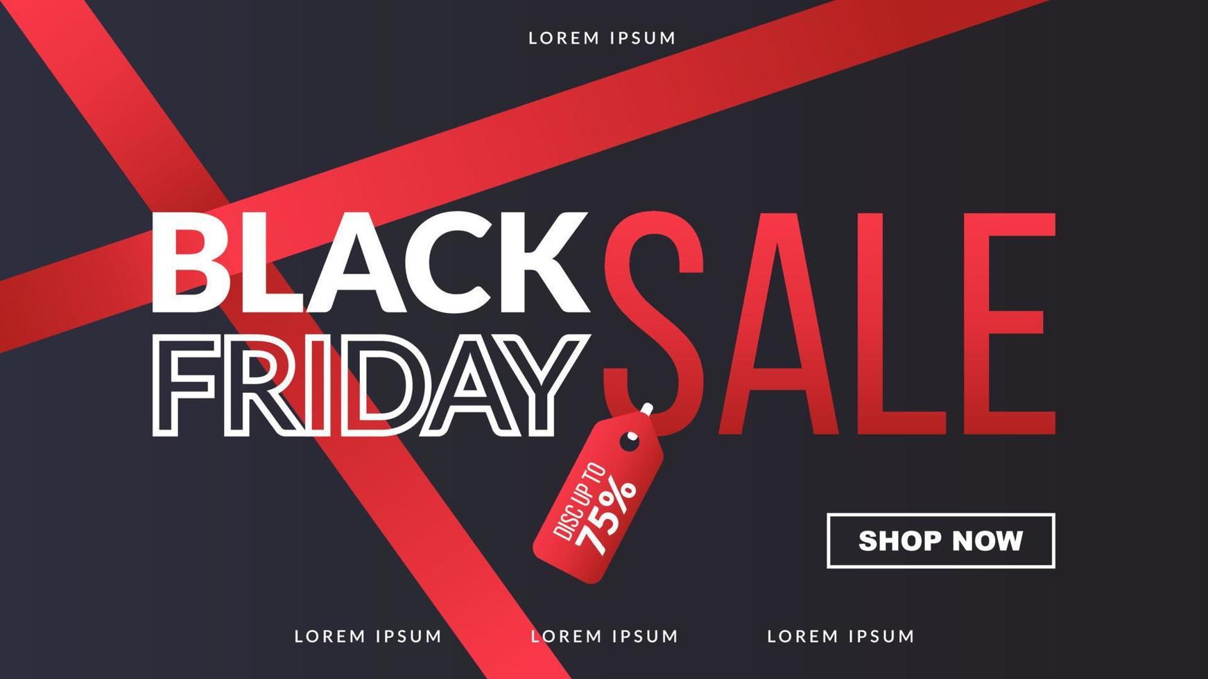 black friday sale banner layout for promotion template design vector