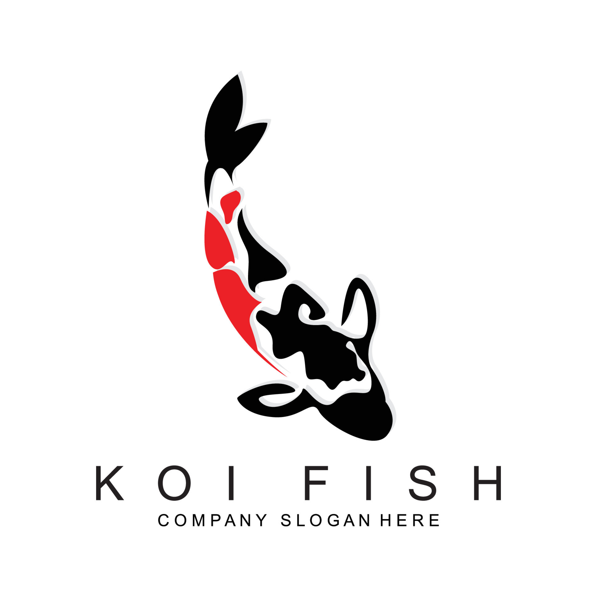 Koi Fish Logo Design, Ornamental Fish Vector, Aquarium Ornament