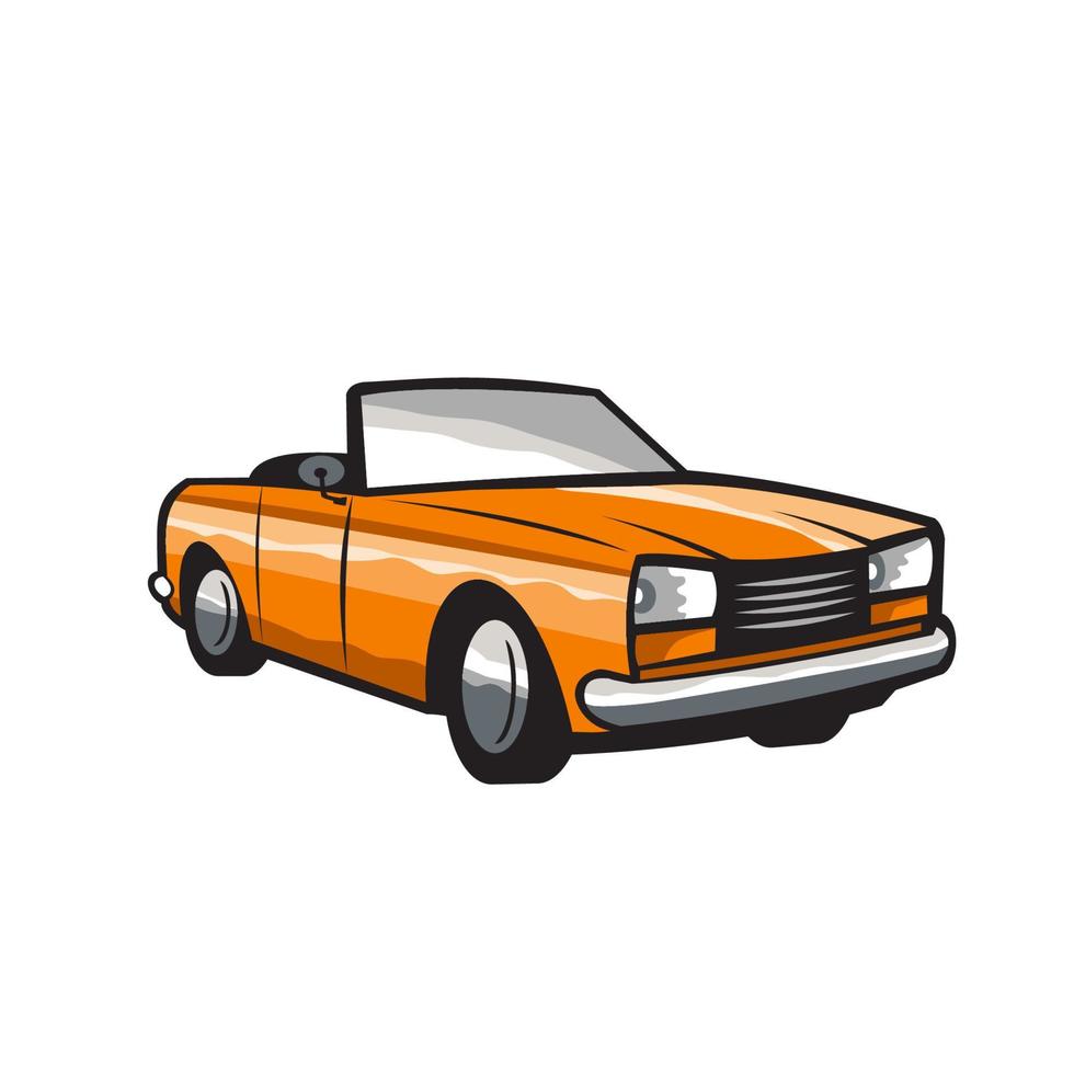 Vintage Cabriolet Top-Down Car Isolated Retro vector