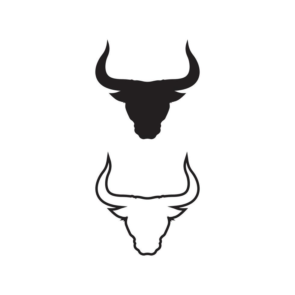 Abstract shield bull logo, horn badges logo icon vector