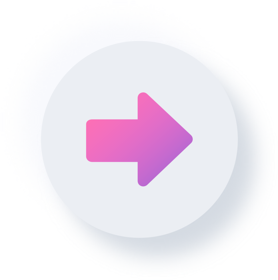 Neumorphic Right Arrow Icon, Neumorphism UI Button png