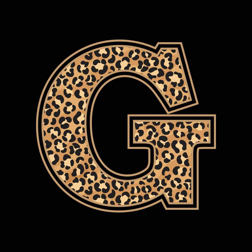 Alfabeto de leopardo en mayúsculas o diseño de letras para camisetas, tazas, pegatinas, bolsos. vector
