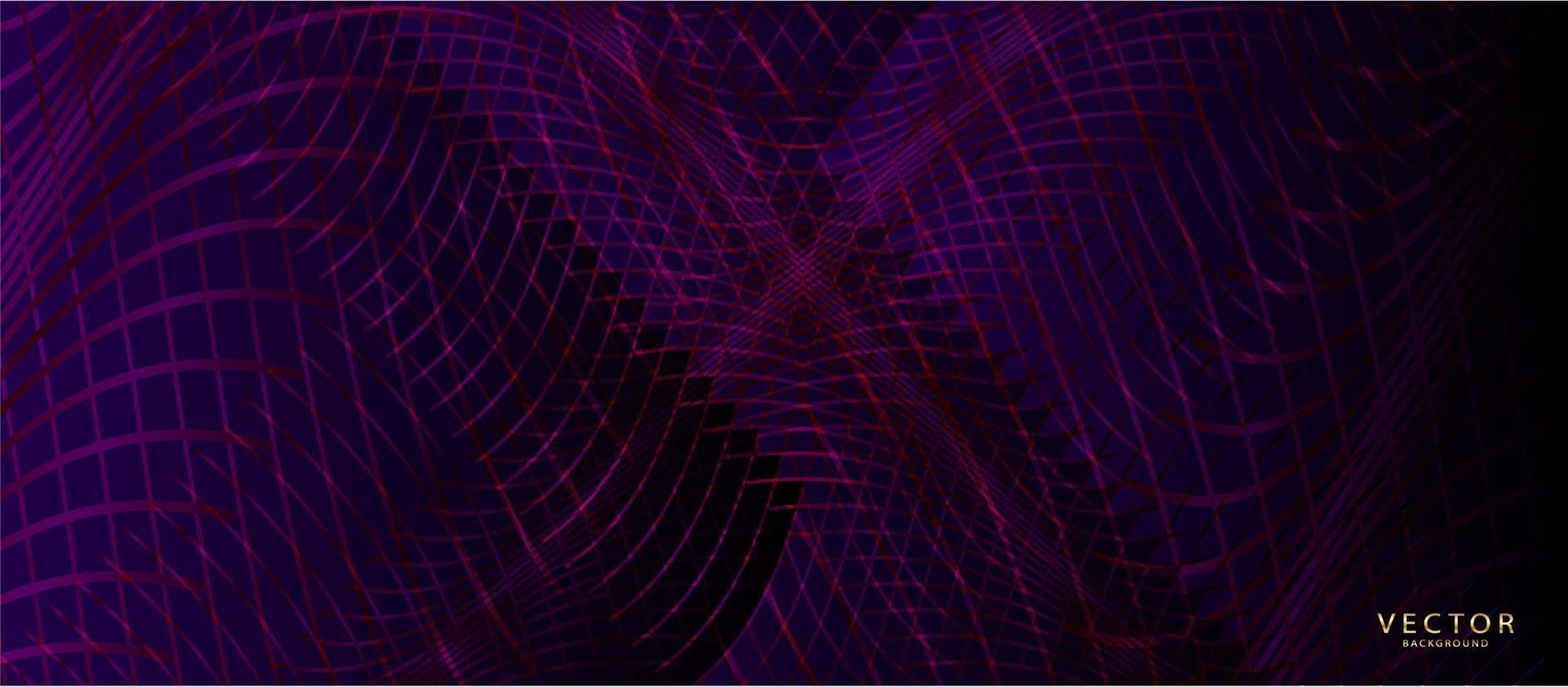 Dark background. Modern purple blue gradient flowing wave lines. Futuristic technology concept. vector