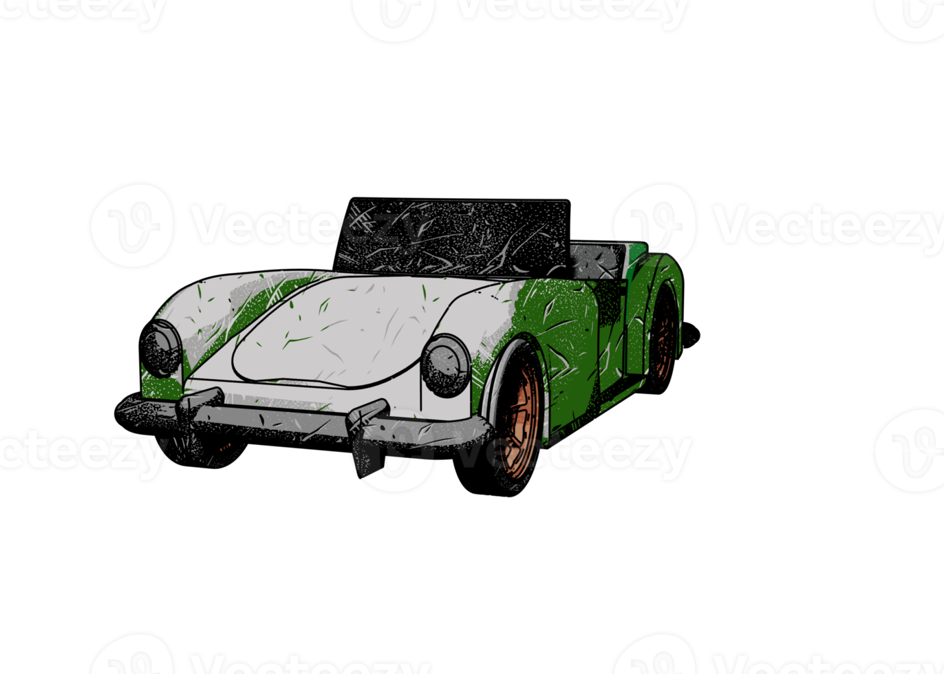 Grunge style classic car png