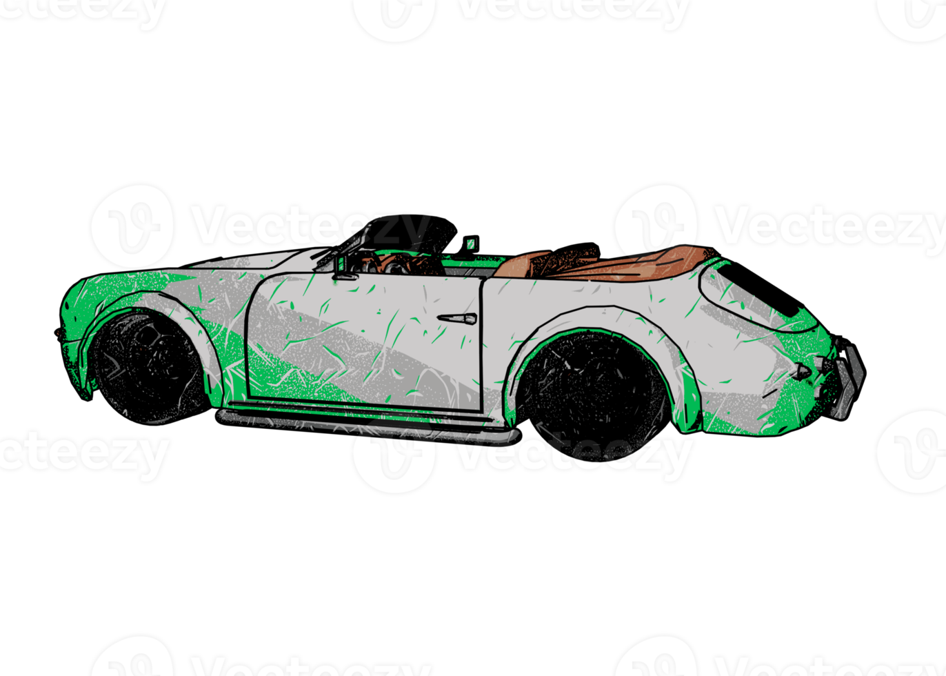 Grunge style classic car png