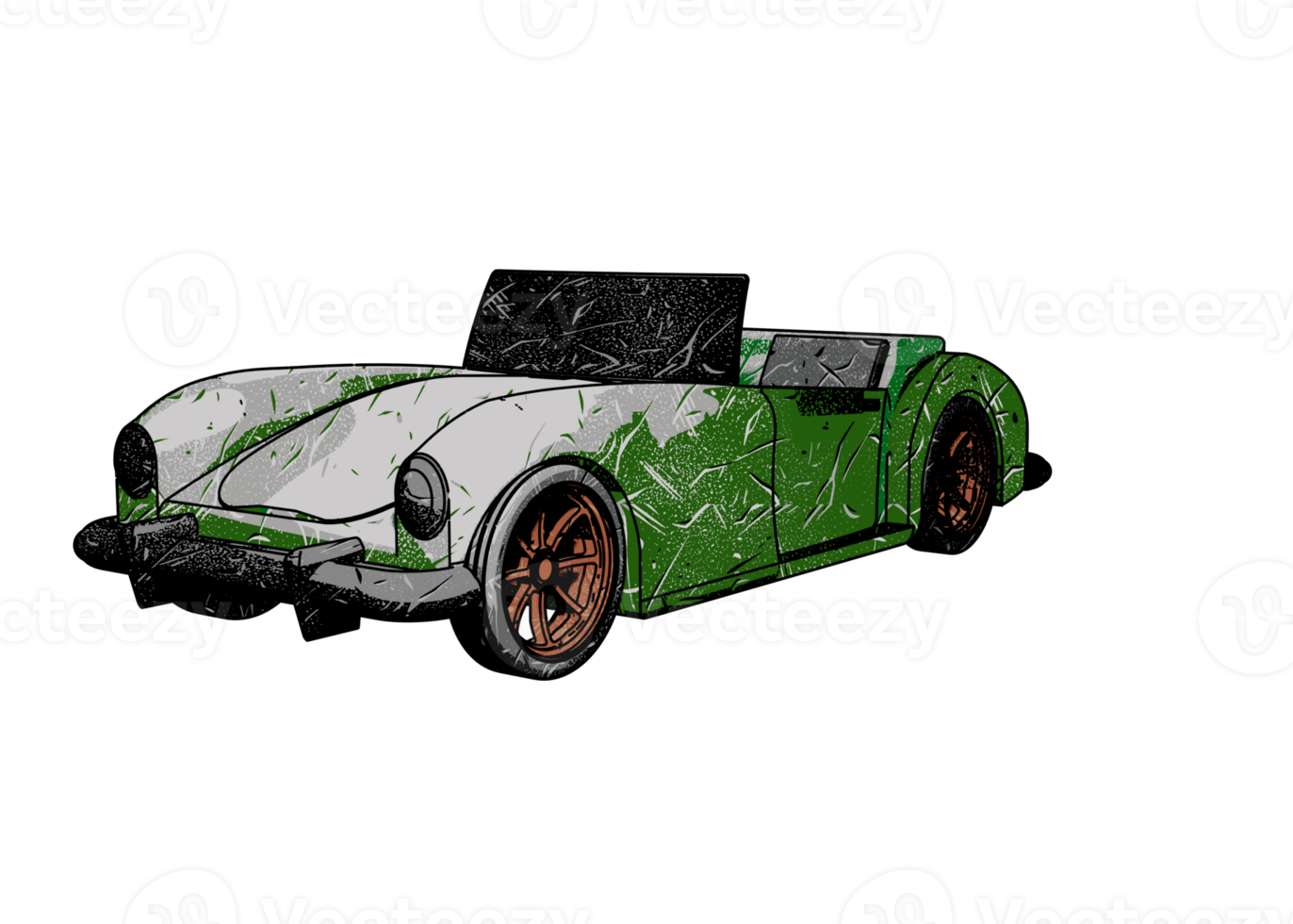 Grunge style classic car png