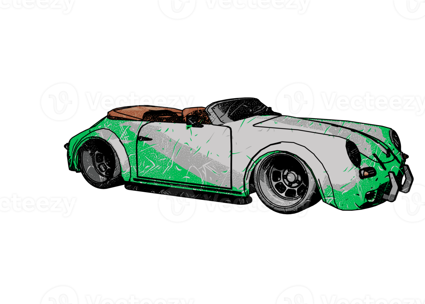 Grunge style classic car png