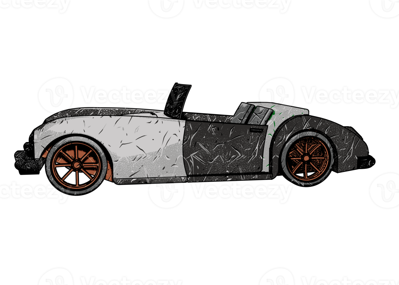 Grunge style classic car png