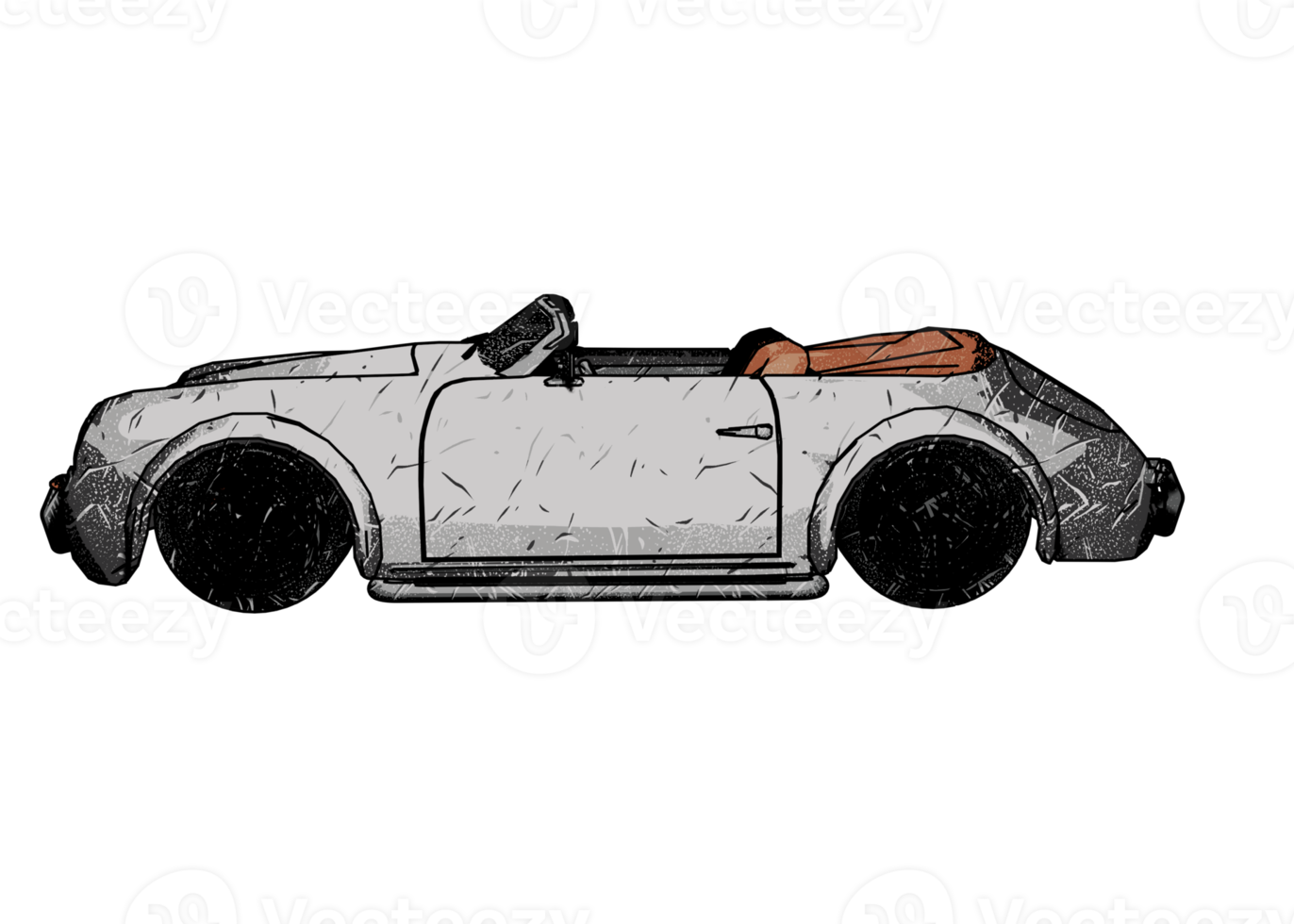 Grunge style classic car png