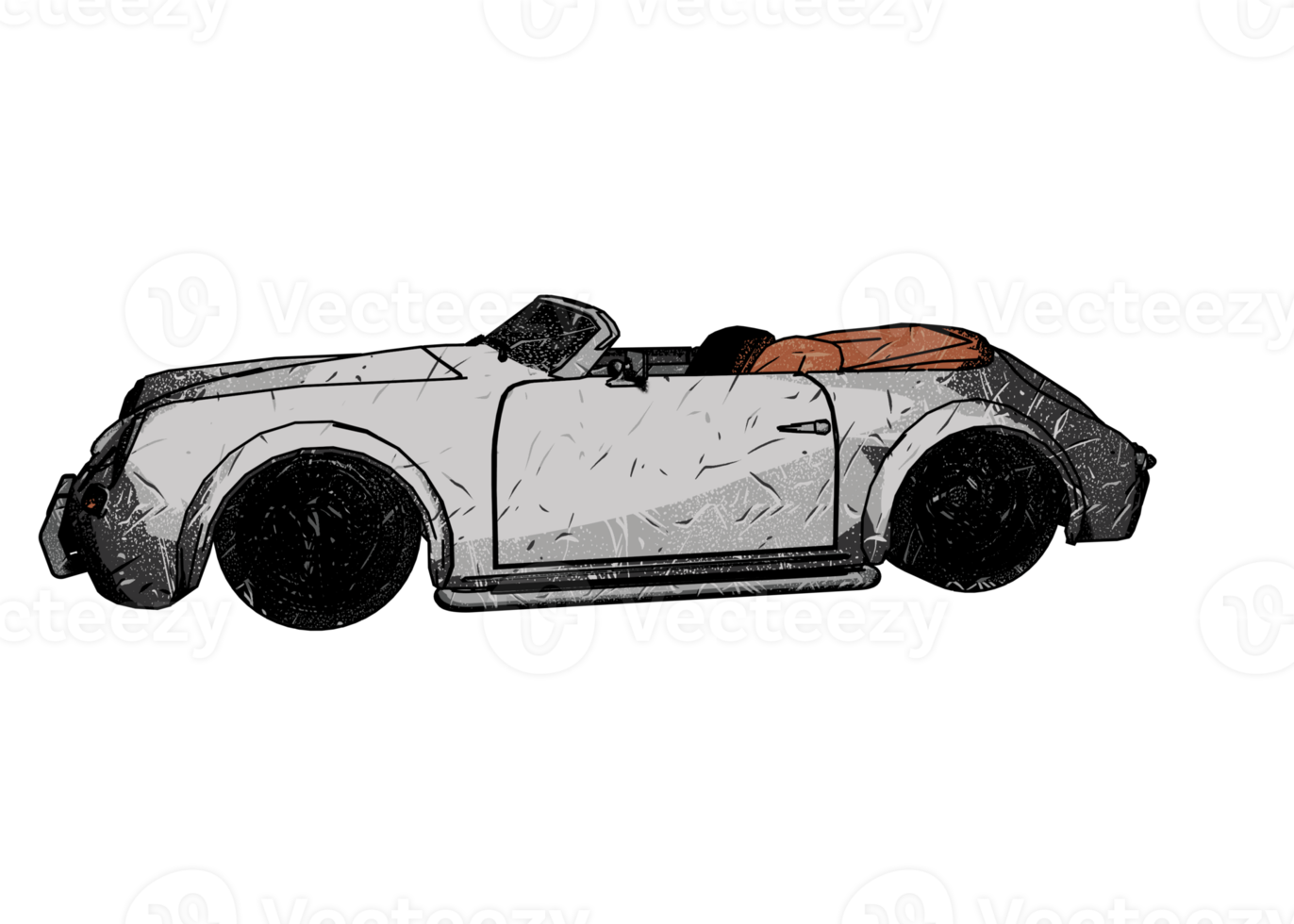 Grunge style classic car png