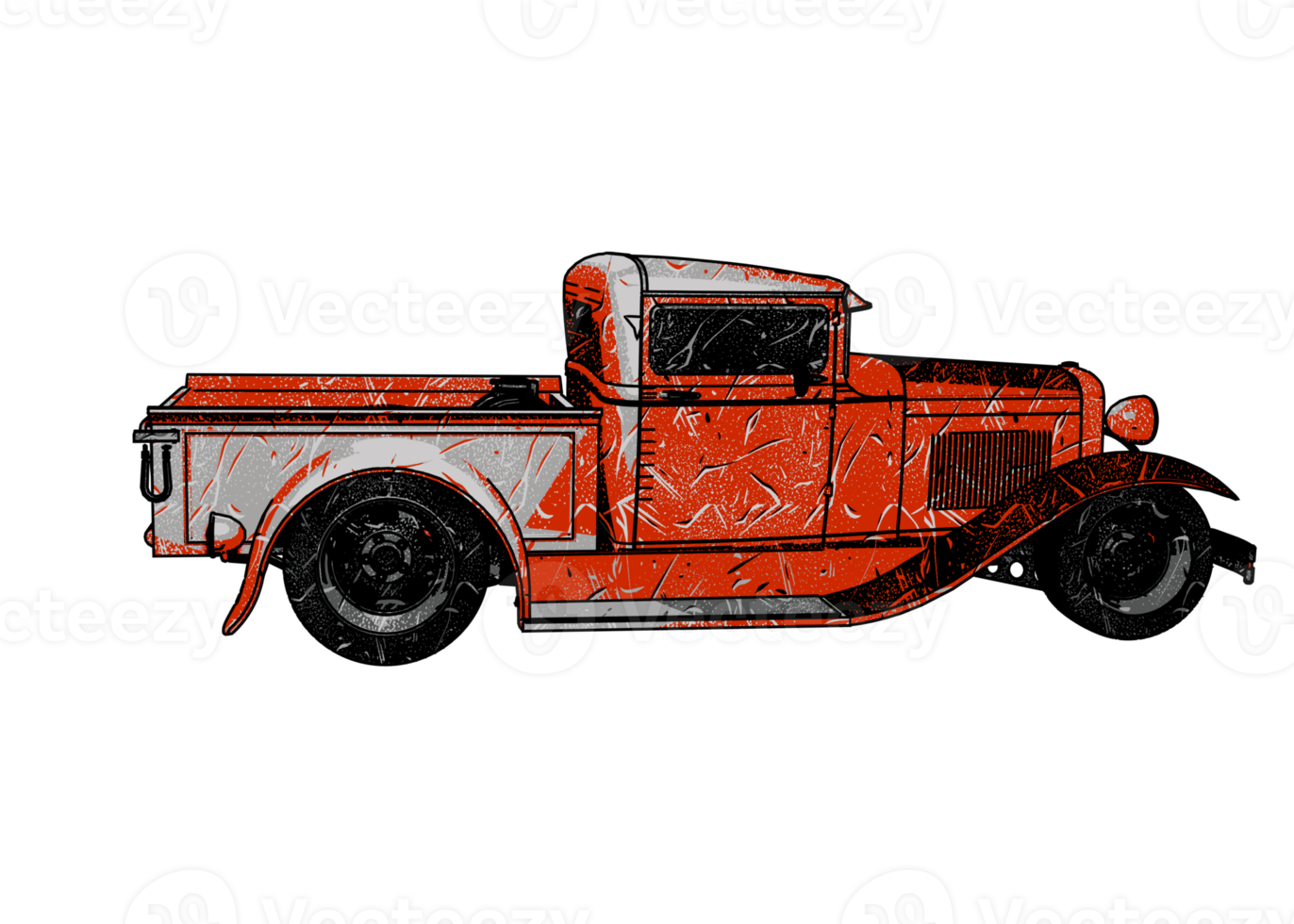 Grunge style classic car png