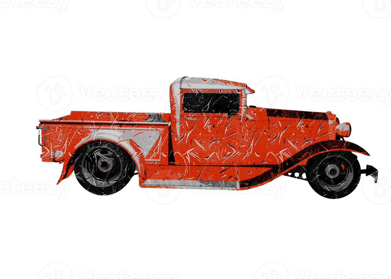 Grunge style classic car png