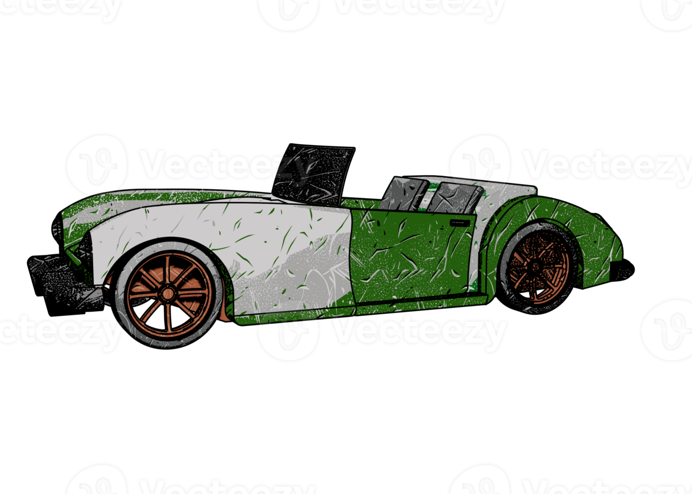 Grunge style classic car png