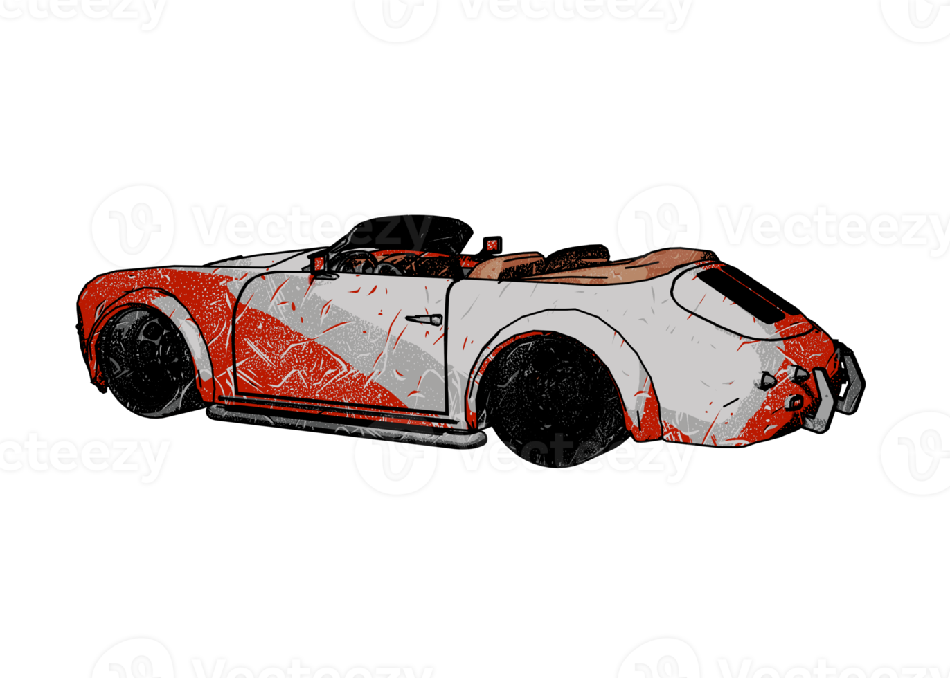 Grunge style classic car png