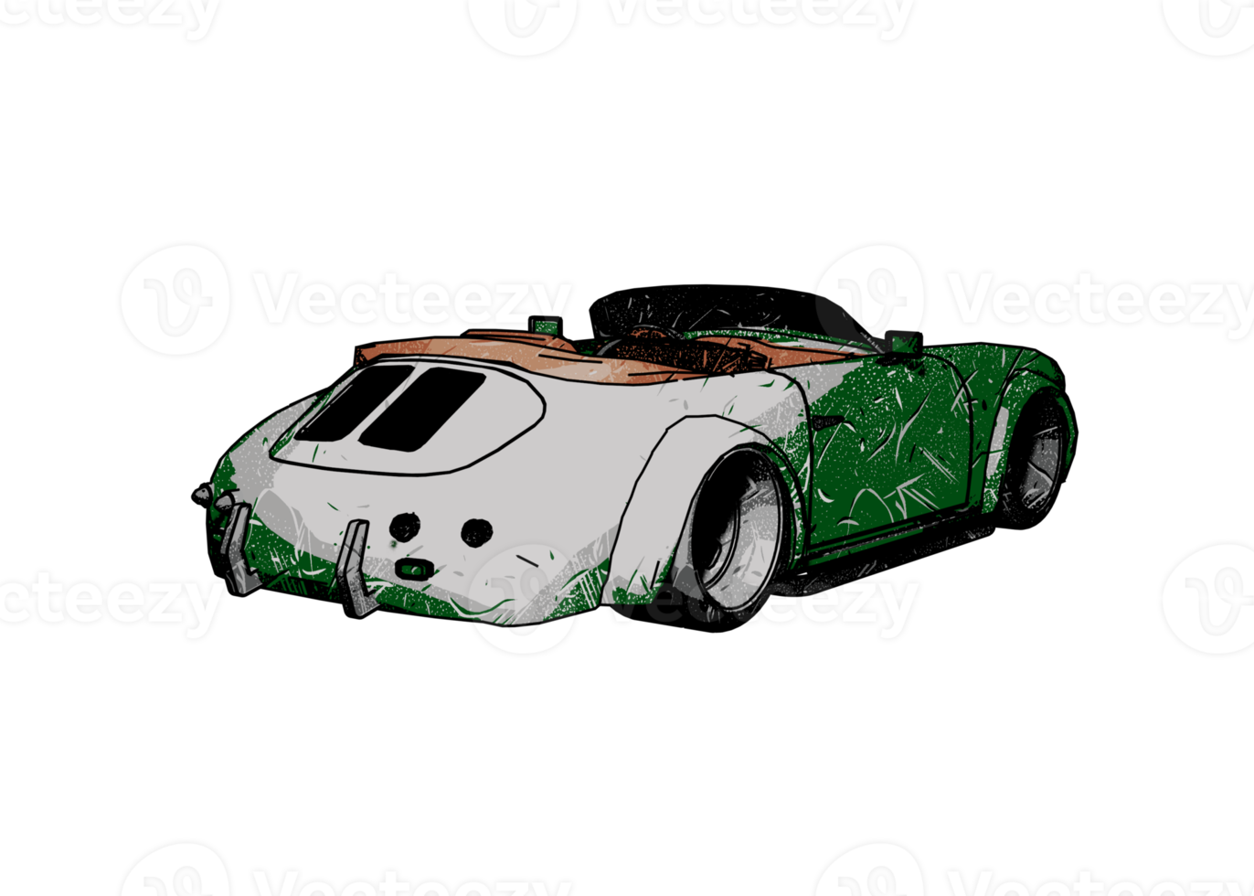 Grunge style classic car png