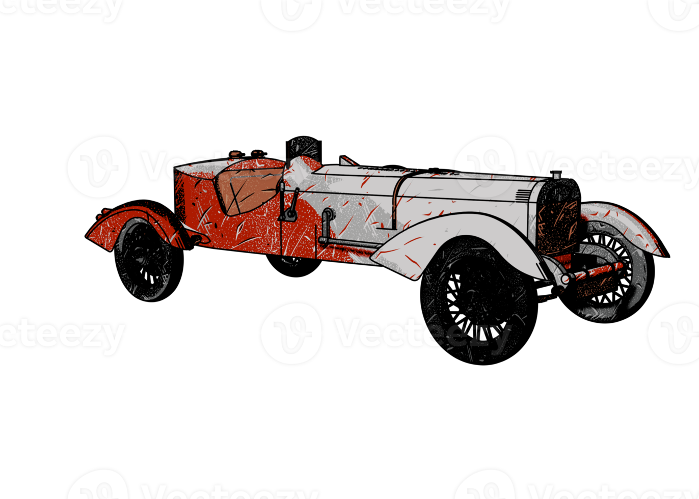 Grunge style classic car png