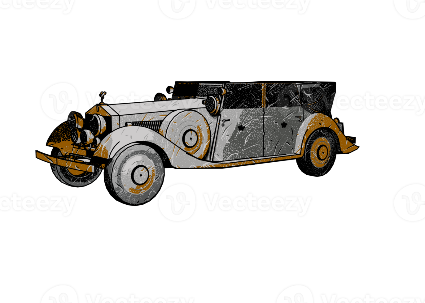 Grunge style classic car png