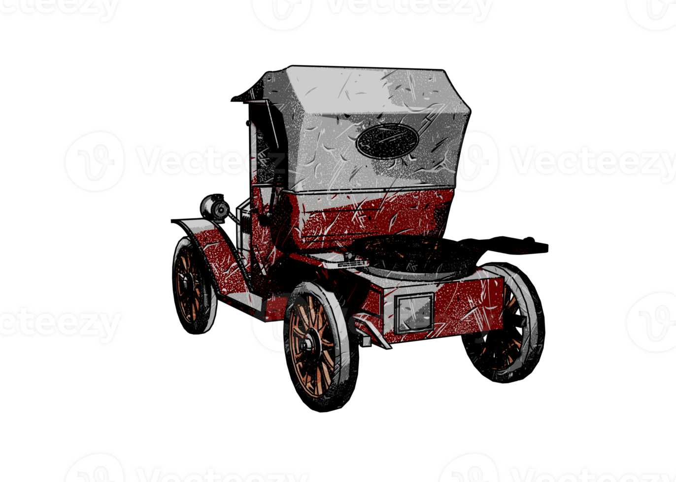 Grunge style classic car png