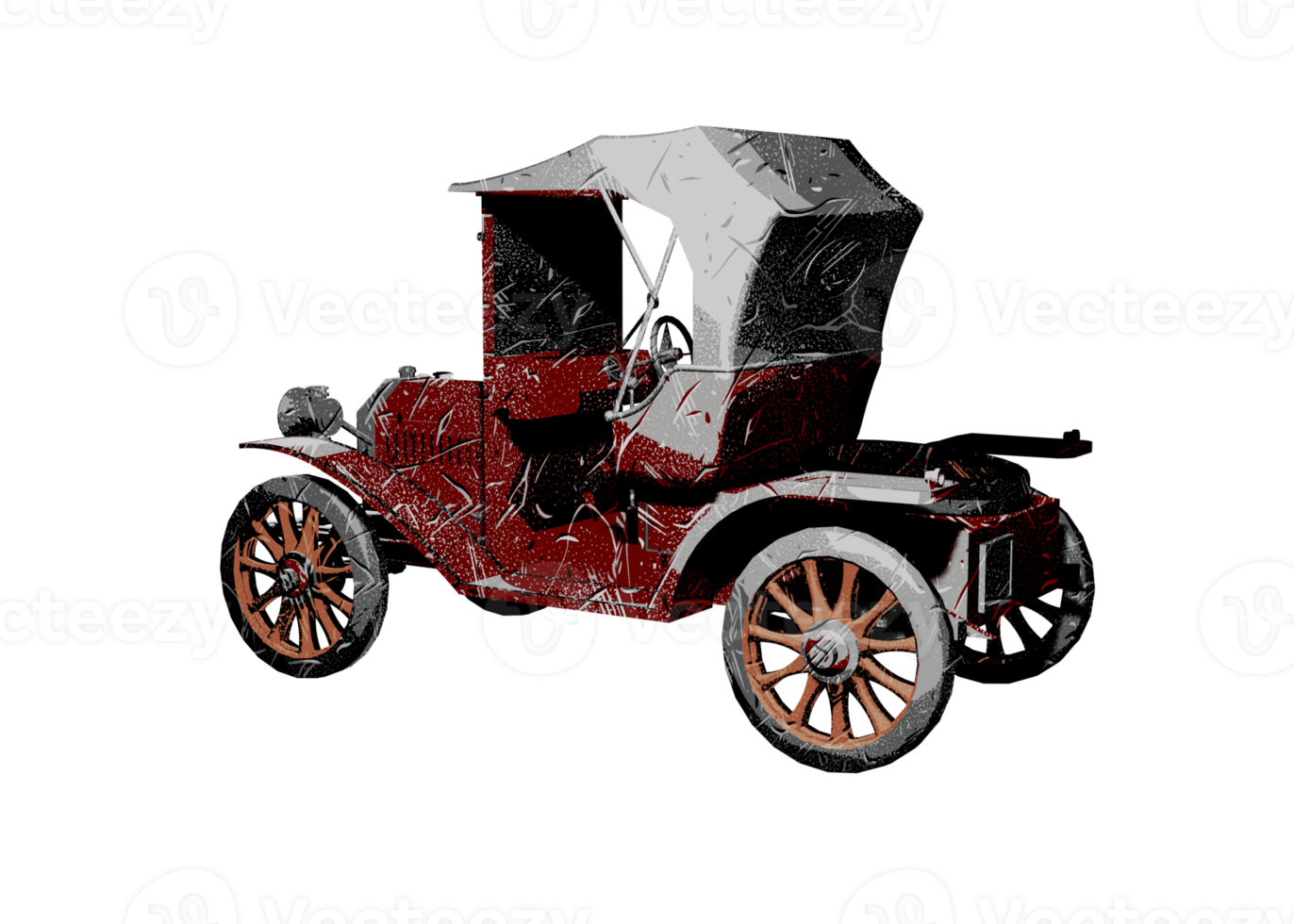 Grunge style classic car png