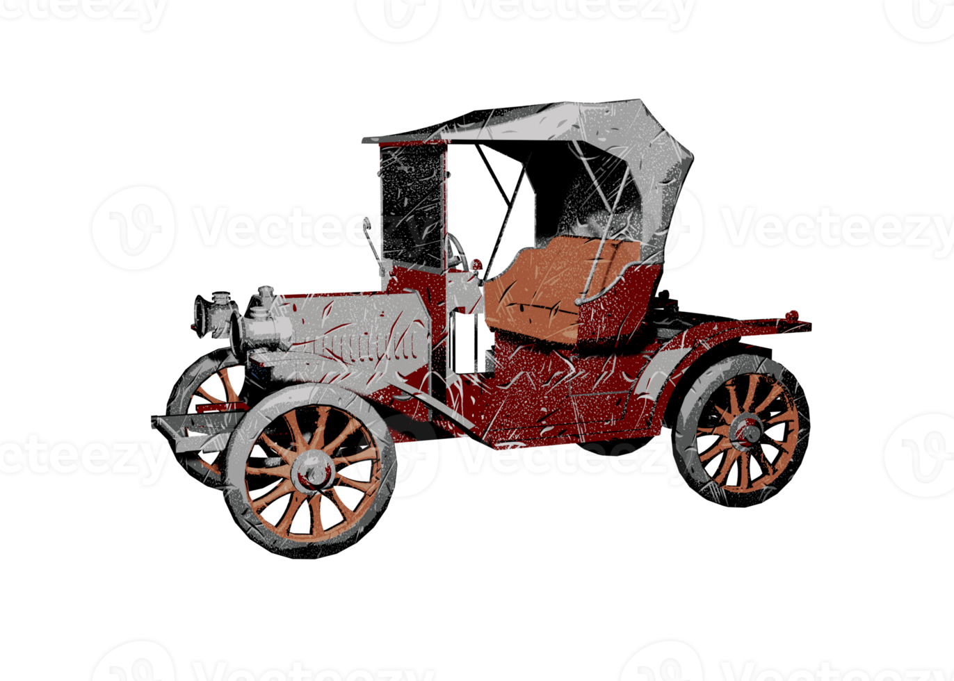 Grunge style classic car png