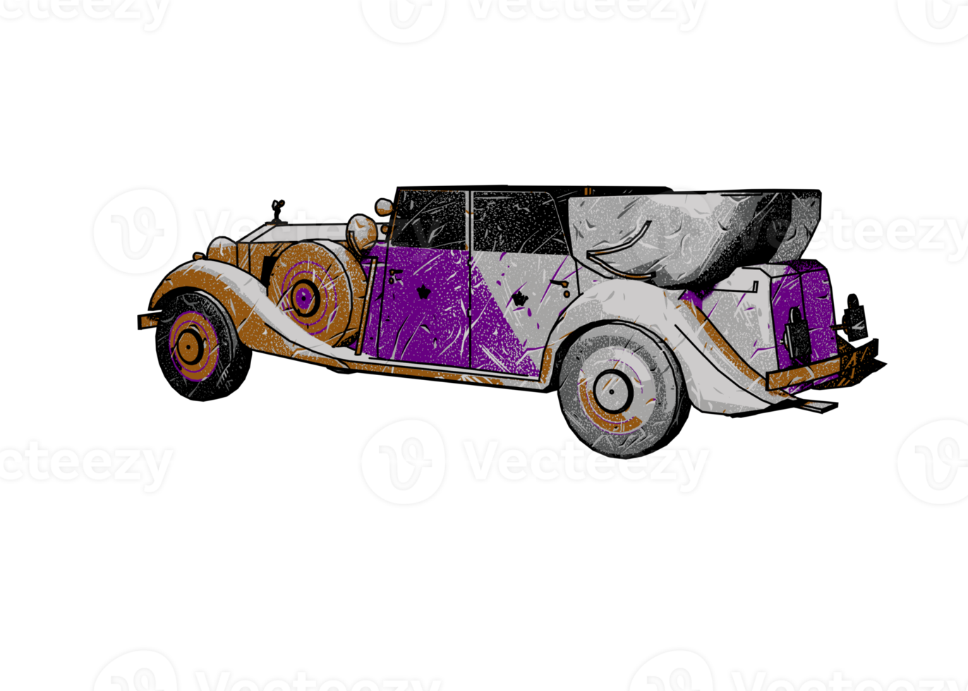 Grunge style classic car png